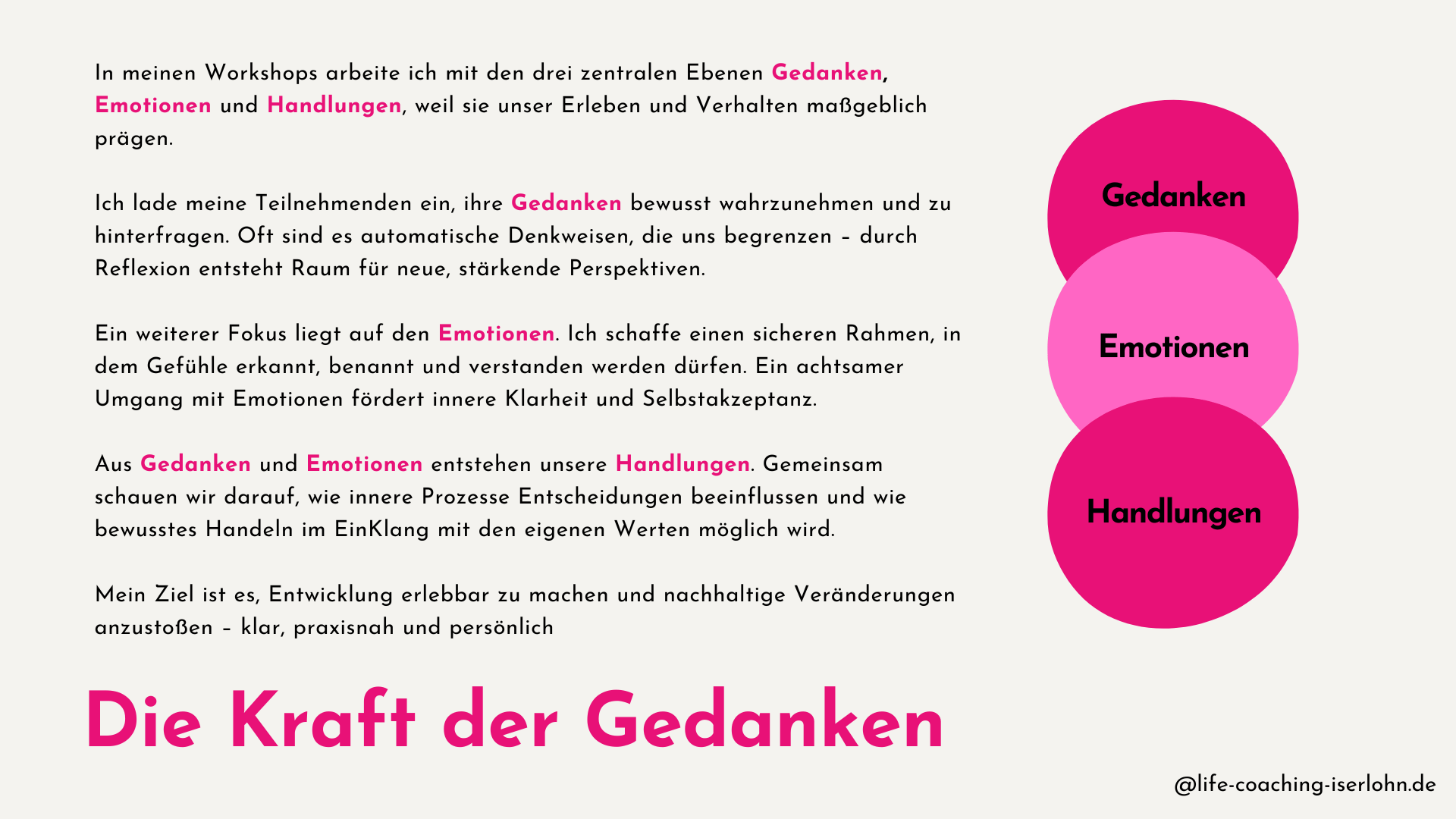 Die Kraft der Gedanken - Workshop Iserlohn