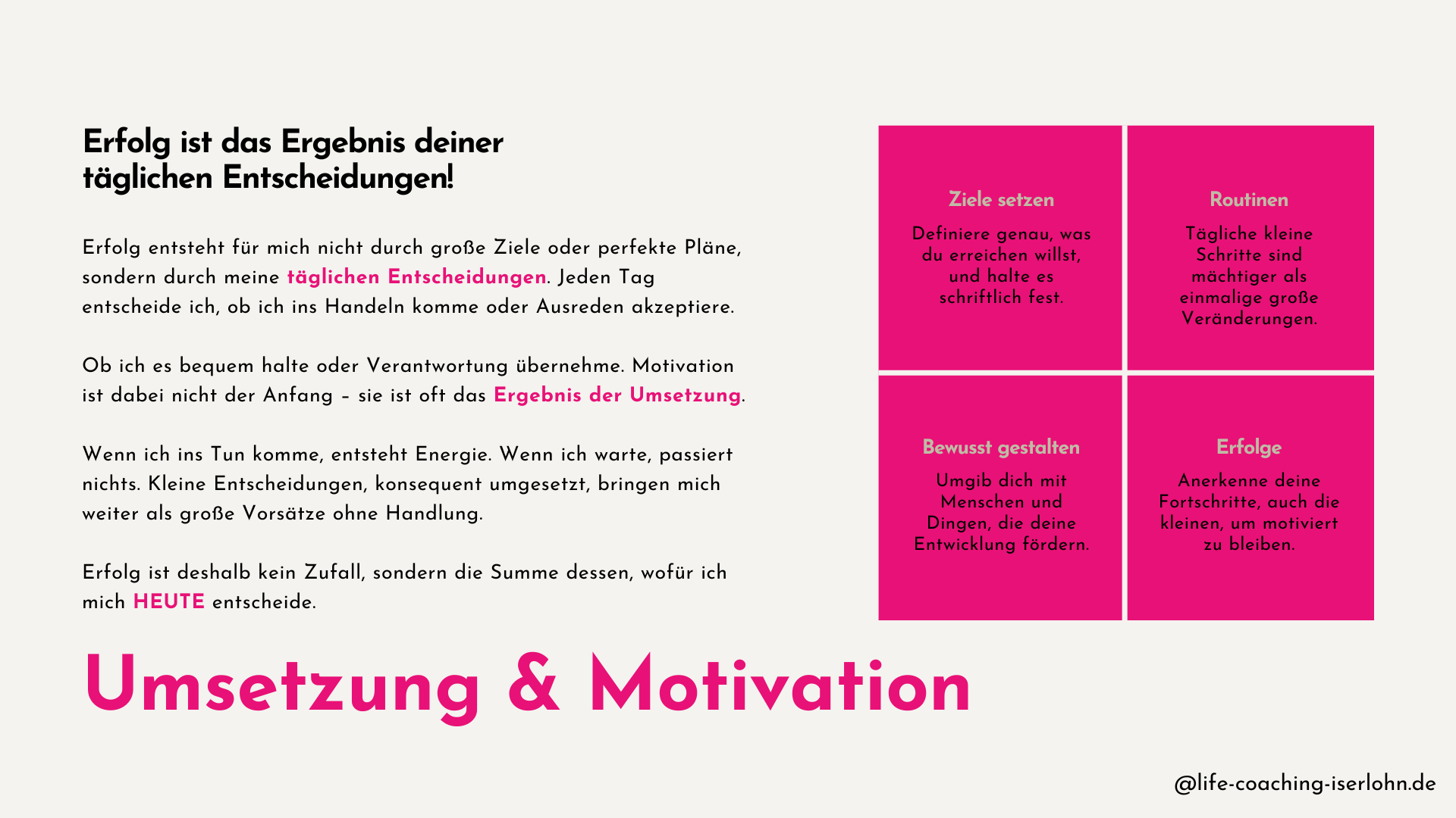 Persönlichkeitsentwicklung Workshop Details - Nicole Luckert